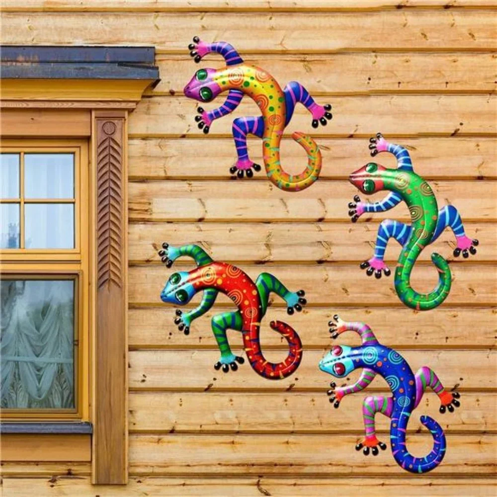 Metal Lizard Wall Decor Colorful - 6